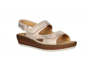 Sandalia Nobuck Nude 3 Velcros Planta Corcho